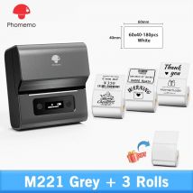 Multifunktionaler Thermo-Etikettendrucker M221, 20–75 mm, Bluetooth, thermischer tintenloser Etikettendrucker mit Typ-C-Anschluss und Etiketten, unterstützt Telefon und PC