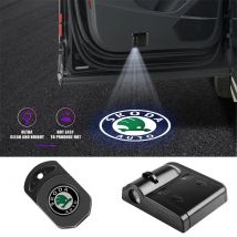 Autotür-Projektorlampen, LED-Willkommens-Schattenlichter für Skoda Karop Rapid Fabia 1 2 Superb Kamiq Octavia Scala Kodiaq Roomster S