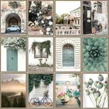 CHENISTORY-pintura acrílica por número de casas, imagen de paisaje, plantas verdes sobre lienzo, decoración del hogar