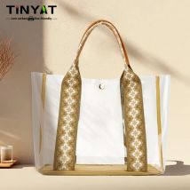 Tinyat Bohemia Designer Luxus Einkaufstasche klar transparent ästhetische Dame Hobo Tasche leichte große Kapazität für Musik festival