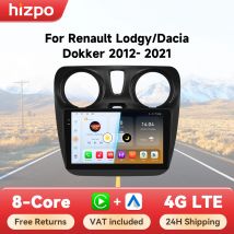 Radio samochodowe Hizpo z odtwarzaczem multimedialnym dla Renault Dokker Lodgy Dacia 2012 - 2021 Android Auto Carplay Head Unit Navigation Stereo BT