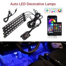 Neon LED Auto Innen Umgebungs Fuß Licht Kit Zubehör RGB Hintergrundbeleuchtung Fernbedienung App Musik Steuerung Auto Atmosphäre Dekorative Lampe