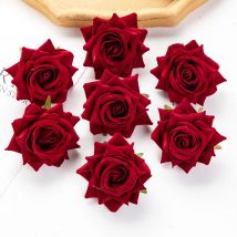 5/10PCS Red Roses Bridal Accessories Clearance Artificial Flowers Home Room Wedding Valentine's Day Decoration Yard Diy Gift Box