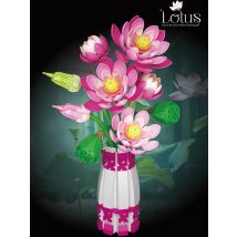 710PCS Lotus Flower with Vase Building Blocks Creative Bouquet Model Bricks Desktop Decoration Diy Toys For Kids Holiday Gifts