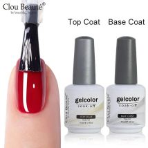 Clou Beaute No Wipe Top Coat Base Coat UV Gel Nail Art Tips Manicura Gel Esmalte de uñas Color Esmalte de gel