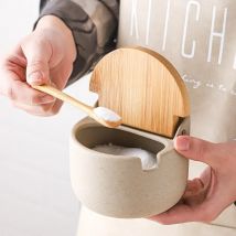 Japanischen Stil Gewürz Box Zucker Schüssel Haushalt Keramik Gewürz Glas mit Deckel Salz Glas Olivenöl Flasche Küche Liefert