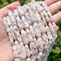 15-23mm 5 pezzi di perle d'acqua dolce barocche naturali perline distanziatrici allentate a forma di tubo irregolare per la creazione di gioielli collana fai da te