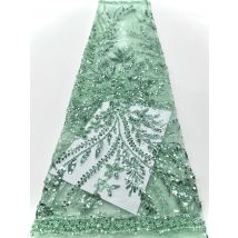 Luxurious Nigerian African Beaded Lace Fabric High Quality Sequins Embroidery African French Lace Fabric For Sewing Dress