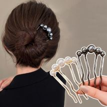 Koreanische U-förmige Perle Haarnadeln Haar Clips für Frauen Elegante Stil Metall Gabeln Vintage Perle Haarnadeln Haar Styling Werkzeuge Geschenke