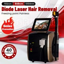 Najnowszy laser diodowy ND:YAG do depilacji - potrójna długość fali, moc 4000W, bezbolesny i trwały 808nm+1064nm+755nm