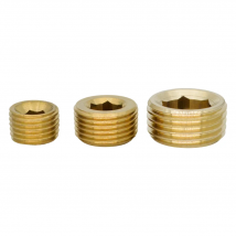 YQBS Messing-Sechskantstecker, 1/8 Zoll, 1/4 Zoll, 3/8 Zoll, 1/2 Zoll, 3/4 Zoll Außengewinde, Messingrohr-Endkappe, Steckverbinder