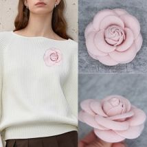 Große Stoff Kamelie Brosche Luxus Imitation Wolle Pin Broschen für Frauen Mode Kleidung Corsage Schmuck Zubehör Großhandel