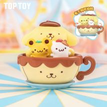 Toptoy Sanrio Pompompurin Amusement Park Series Blind Box – süßer Pudding-Hund, Desktop-Ornament, trendiges Sammlerstück, Geburtstagsgeschenk