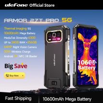 Ulefone Armor 27T Pro 5G Wytrzymały telefon 10600mAh Android 14 Smartfon 50MP + 64MP Kamera nocna 6,78" 120Hz 24GB + 256GB NFC Telefon komórkowy