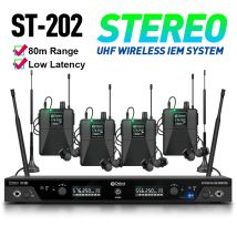 Debra UHF Stereo IEM ST-202 Drahtloses In-Ear-Monitorsystem Professionelle Bühnenaufzeichnung Wireless für Studio-Schlagzeugerinstrument