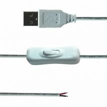 5V USB Schalter Draht 2,0 Stecker Jack 2Pin 2 Draht 1m Draht Mit Schalter Power Ladekabel kabel DIY für 5V 2835 5050 LED Streifen Licht