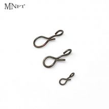 MNFT 50Pcs Fly Fishing Snap Quick Change for Flies Hook Lures Stainless Steel Lock Black Fishing Snaps Lures Clip Link