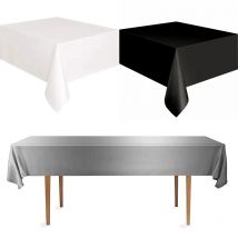 137 x 183 cm Einweg-Tischdecke, einfarbig, weiß, schwarz, Tischdecke, Geburtstag, Hochzeit, Party, Tischdekoration, Event, Partyzubehör