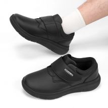 FitVille Extra breite Herrenschuhe, Leder, Diabetikerschuhe, Gehen für ältere orthopädische Zehen, geschwollene Füße, rutschfeste Fußgewölbeunterstützung