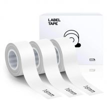 3 rotoli di carta per etichettatrice adesiva bianca continua da 16 mm x 4 m per MAKEID M1/L1/E1 Mini/Mini Nastro per etichettatura per ufficio laminato HD