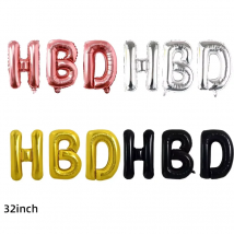 1 Satz Gold-Silber-Luftballons mit „HBD“-Buchstaben aus Aluminiumfolie für Geburtstagsfeiern, Partydekoration und Schieß-Requisiten