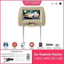 KTYDKP Monitor poggiatesta per auto da 7 pollici Schermo LED TFT universale Lettore multimediale MP5 Supporto per cuscino Ingresso USB/SD FM/altoparlante/fotocamera