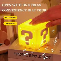 Lampka nocna LED w kształcie znaku pytania z muzyką, gadżet anime, lampka do sypialni dziecięcej, lampka nocna przy łóżku, ładowana przez USB, prezent