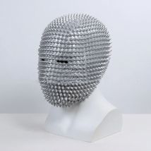 Halloween Kostüm Ball Maske Nagel Nieten Kopf Abdeckung Erschreckende Lustige Requisiten Weiche Tragbare Latex Spikes Für Cosplay Volle Gesicht Abdeckung