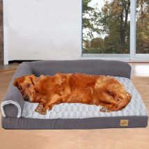 XXL XL Letto per cani ortopedico di grandi dimensioni Chaise Lounge Cuscino Poggiatesta Letto per animali Divano Divano Cuscino a forma di L con copertura lavabile rimovibile