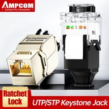 AMPCOM CAT7A CAT7 CAT6A CAT6 RJ45 Keystone-Buchse, Ratschenverschluss STP Werkzeugloser Modularer Koppler Zinklegierung Modulbuchsen 10Gbps