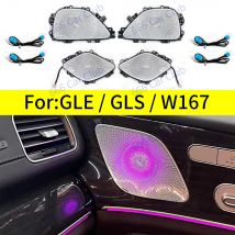64 Farben LED Mitteltöner Lautsprecherabdeckung für Mercedes Benz GLE GLS W167 GLS63 GLE53 Coupe Autotürhorn Dekoratives Umgebungslicht