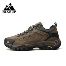HIKEUP-zapatos de senderismo de cuero para hombre, zapatillas de Trekking para turismo, montaña, escalada, Trail, trotar, venta directa de fábrica