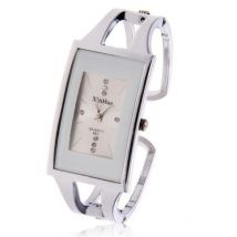 Quadratische Stahl uhr für Frauen Luxus Mode Silber lässig Frauen Armband Uhr Quarz Armbanduhr Kristall Armreif Uhr