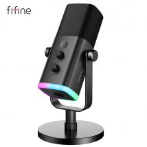 Mikrofon dynamiczny FIFINE USB/XLR z dotykowym przyciskiem wyciszenia, gniazdo słuchawkowe,
