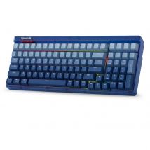Redragon K656 PRO Teclado para juegos RGB inalámbrico de 3 modos, teclado mecánico de 100 teclas, enchufe intercambiable en caliente, interruptores morados