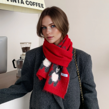 Neue Gestrickte Wolle Schal Herbst/Winter Outdoor frauen Cartoon Koala Mode Multi funktionale Reise Verdickt Warme Hals
