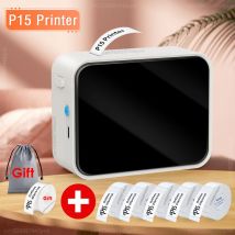 Kabelloser Etikettendrucker P15 Tragbarer Bluetooth Thermo-Etikettierer Handliches Mini-Gerät mit Klebeetikettenband für Heim- und Bürogebrauch