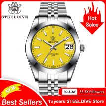 STEELDIVE Diver Watch 1934 Retro Water Ghost Sapphire NH35 Uomo Orologi meccanici automatici 20Bar Impermeabile luminoso