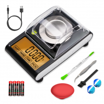 Milligrammwaage 50 g/0,001 g, Nachladewaage mit 50 g Kalibriergewichten, mit LCD-Display Hochpräzise Schmuckwaage