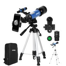 Telescopes for Adults Astronomy with Backpack Telescope for Beginners with Metal Kellner Eyepieces 70mm Travel Telescope