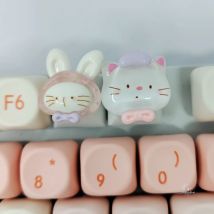 Niedliche Tierspiel-Tastenkappe, handgefertigt, Büro-Gaming-Zubehör, mechanische Tastatur, Tastenkappen, Kirschprofil, Kreuzachse, Geschenk für Freunde