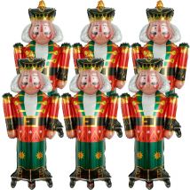 6 Stücke Riesige Nussknacker Folienballons Frohe Weihnachten Party Dekoration Soldat Folienballons Frohes Neues Jahr 2025 Globos Liefert