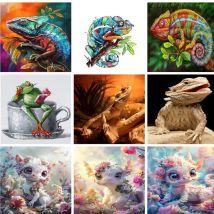 GATYZTORY DIY Malen nach Zahlen auf Leinwand, Malsets, bunte Tiere, handgemaltes Geschenk, Wandkunst, Heimdekoration, komplettes Kit