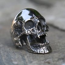 Polieren Vampire Schädel Ring Männer Frauen Edelstahl Biker Ringe Mann Gothic Punk Schmuck Beste Geschenk Für Freund Größe 7-15