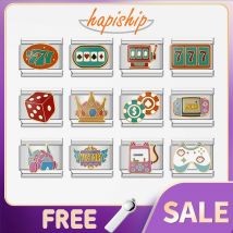 Hapiship 2025 Original Drop Shipping Farben Glücksspiel Italienischer Charm Fit 9 mm Edelstahl Armband Herstellung von Schmuck Geschenk DJ1399-B