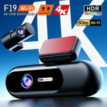 Kamera samochodowa Dash Cam z nagrywaniem 4K UHD, przednia i tylna, HDR, noktowizor, wbudowany Wi-Fi, tryb parkowania