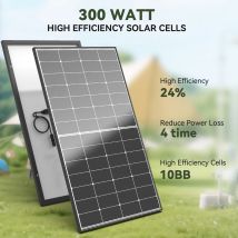 Panel słoneczny Rvpozwer 300 W, 10BB, typ N, 25% wysoka wydajność, monokrystaliczny, do kamperów, domów, na dach, do centrali energetycznych, systemów off-grid.