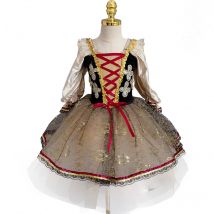 Ragazze Giselle Gonna Tutu di balletto professionale Palazzo di paillettes Abito lungo da ballo di balletto Bambini Tutù romantici Costumi da ballerina