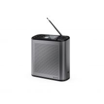 SHARP DR-P530(GY) Radio Digital Portátil Osaka, Dab+, Dab y FM con RDS, Bluetooth 5.3, Pantalla a Color de 2,4", Alimentación USB-C o batería de Litio integrada, Altavoz Integrado, conexión para