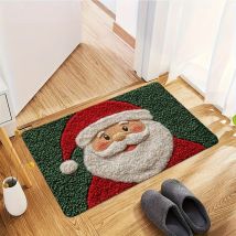 Christmas Crystal Velvet Floor Mat Xmas Holiday Decoration new year 2026 Santa Claus Carpet bathroom kitchen Absorbent Foot Mat